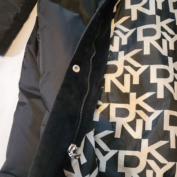 DKNY puffer trench coat women's large - Picture 5 of 11
